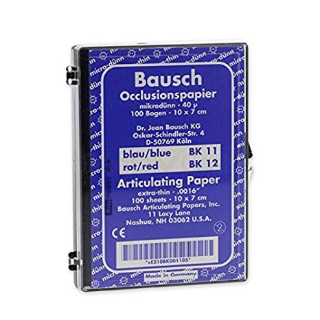 Papel Oclusal Bausch 40µ Azul Cx.100